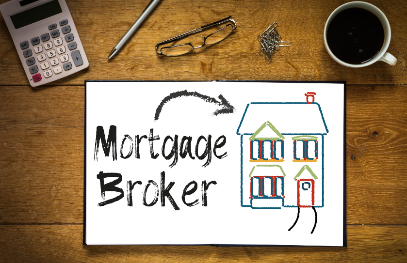 Picture of a white board with the word Mortgage Broker written